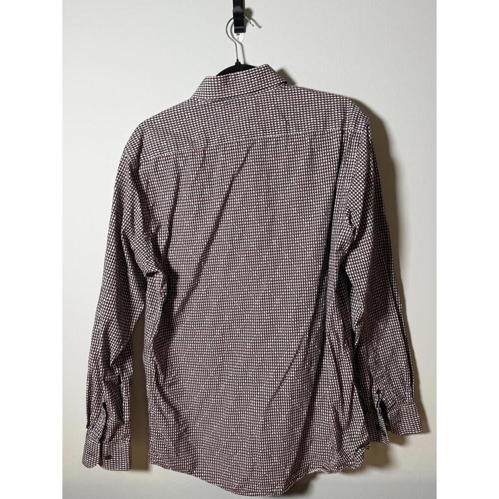 Daniel Hechter Paris Button-Up Shirt Men’s L – Burgundy Geometric Cotton - Picture 2 of 6